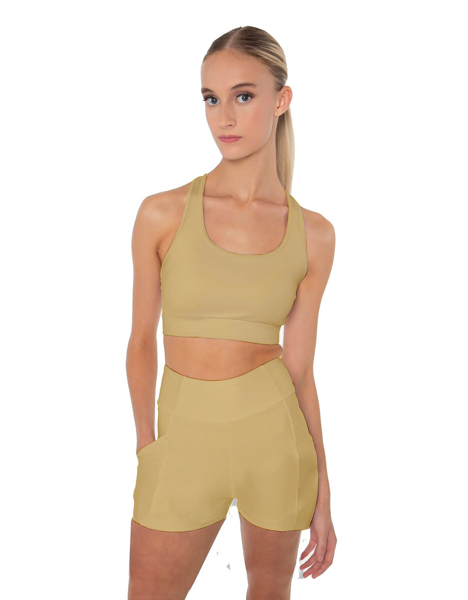 Solid Lycra High Waisted Short