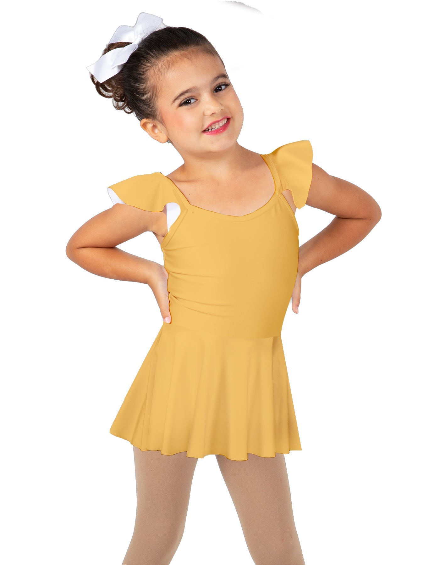 Solid Lycra Camisole Flutter Sleeve Dress