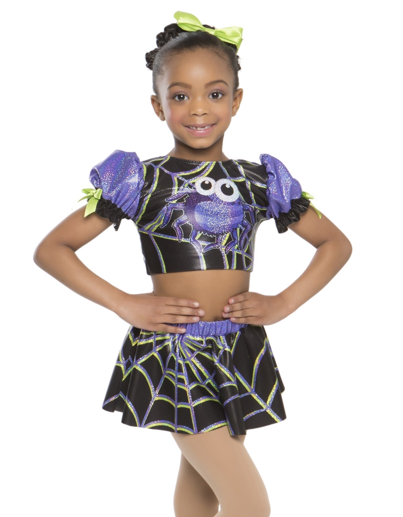 Itsy Bitsy Spider Puff Sleeve Crop Top