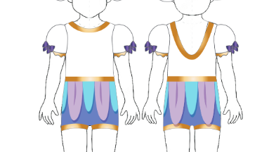 Custom Tea Cup Puff Sleeve Biketard