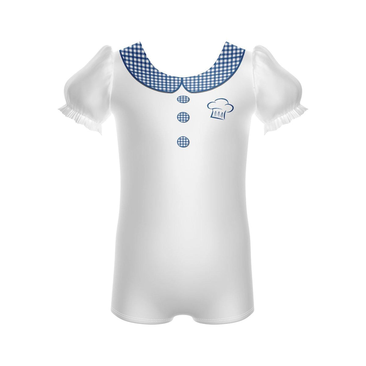 Solid Lycra Puff Sleeve Biketard