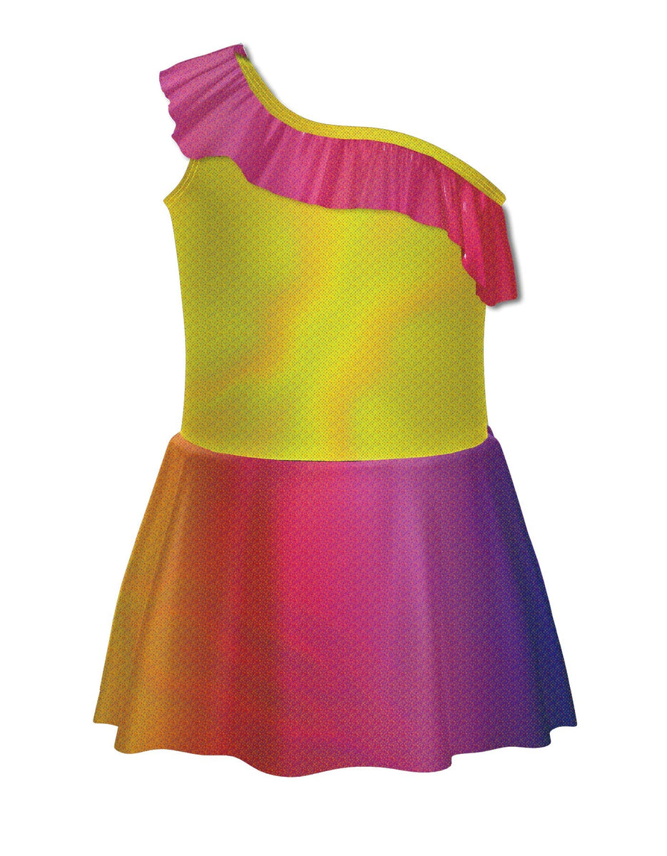 RUFFLE DROP SHOULDER DRESS RAINBOW RHYTHM