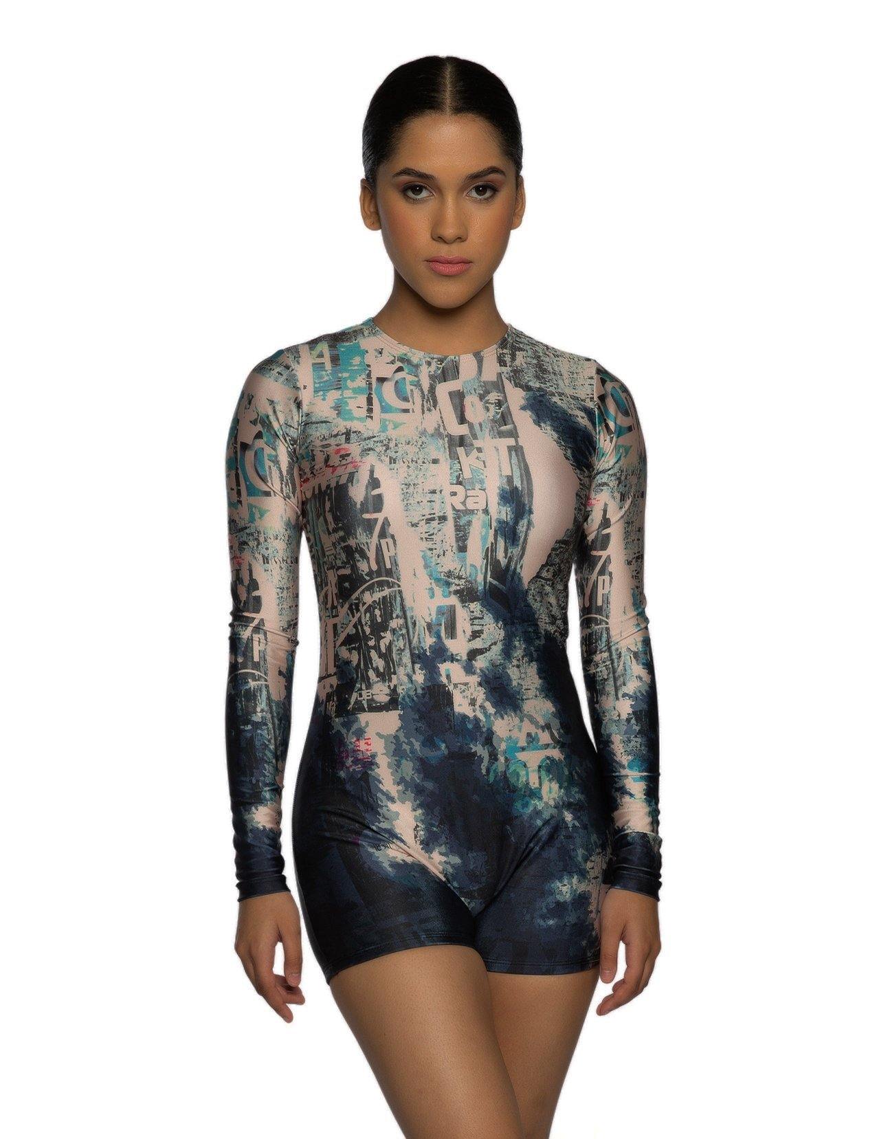 Grime LS Open Back Biketard - Hamilton Theatrical