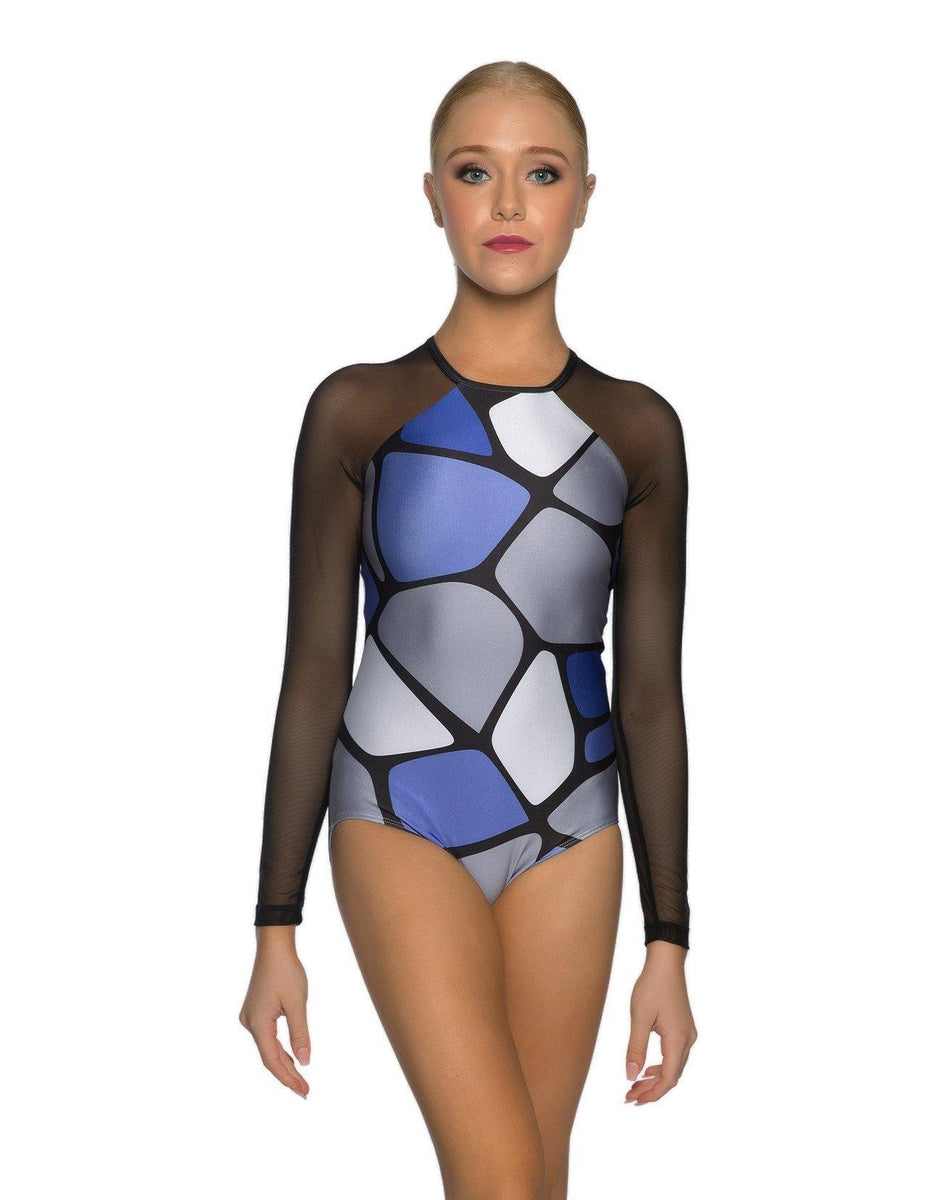 Custom Inked LS Triangle Back Leotard - Lycra