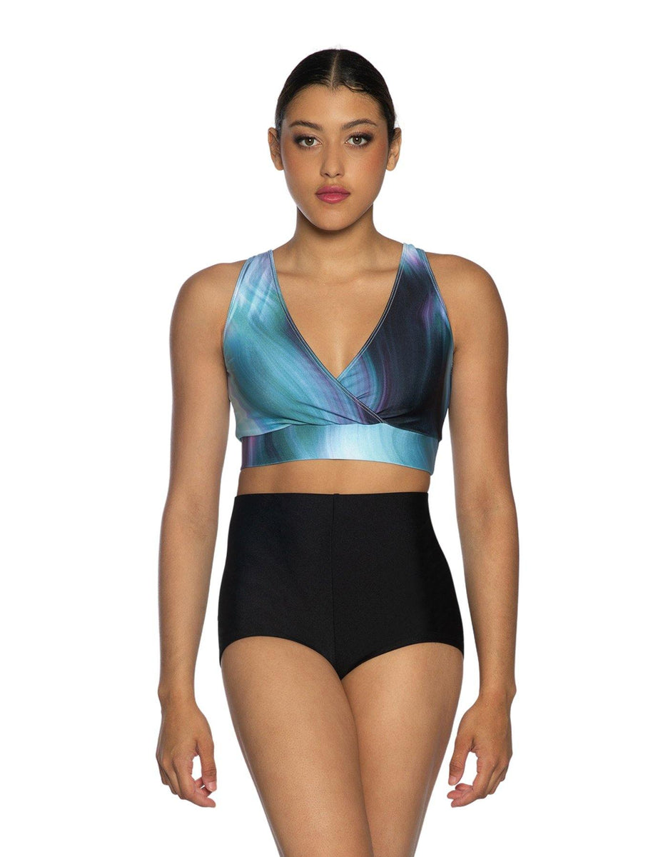 Custom Inked Lycra LS Tneck Triangle Back Crop Top
