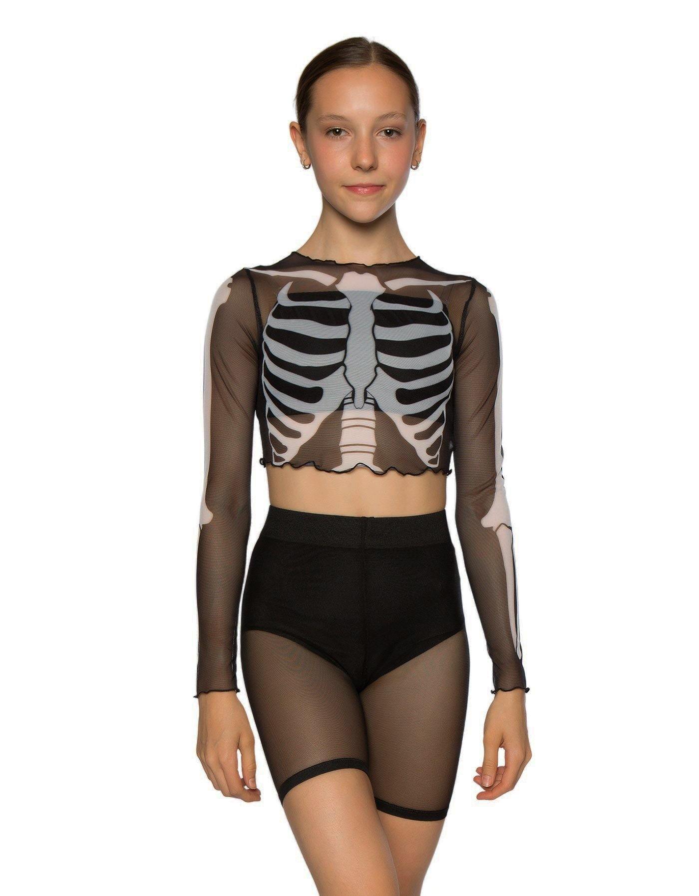 Bones LS Mesh Crop Top - Hamilton Theatrical