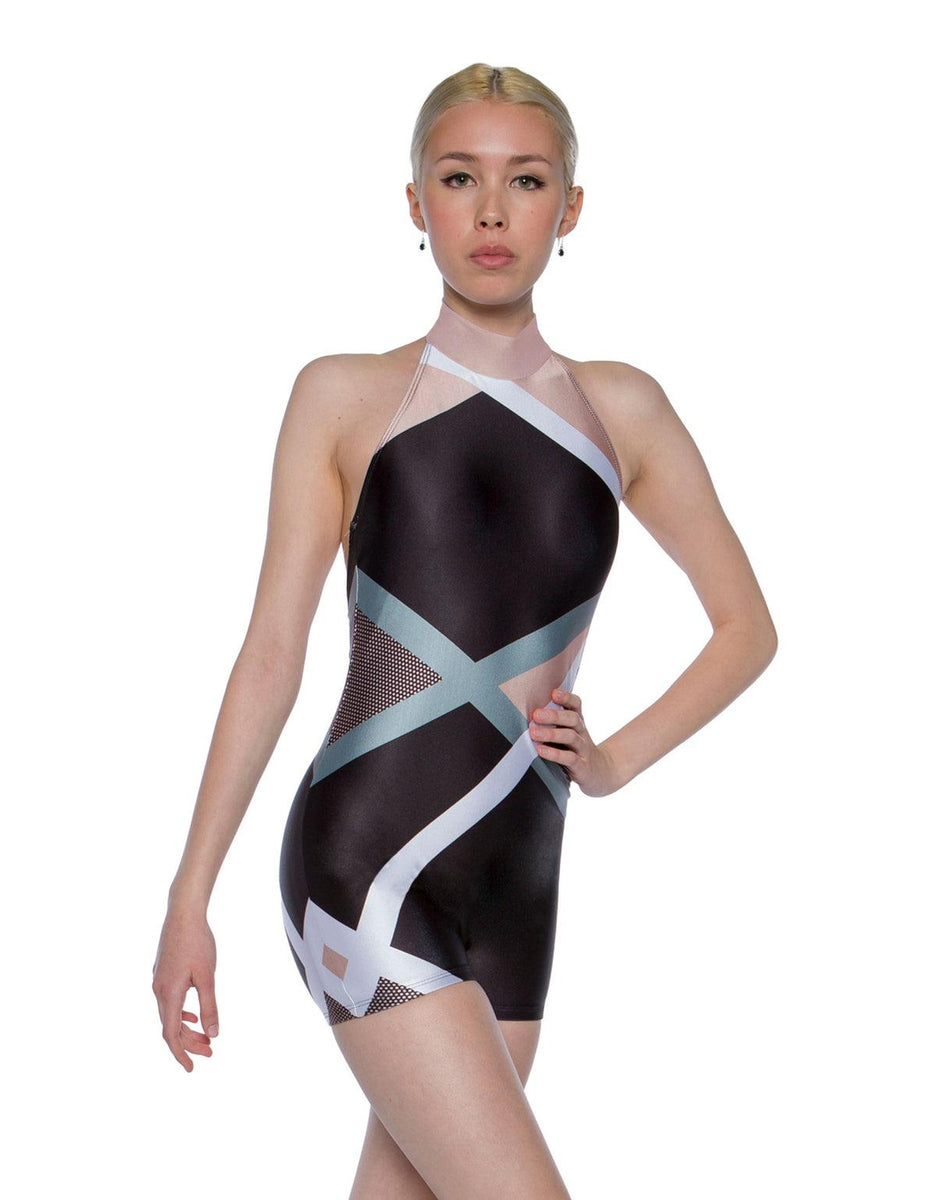 Custom Inked Halter Low Back Biketard - Lycra main image 1