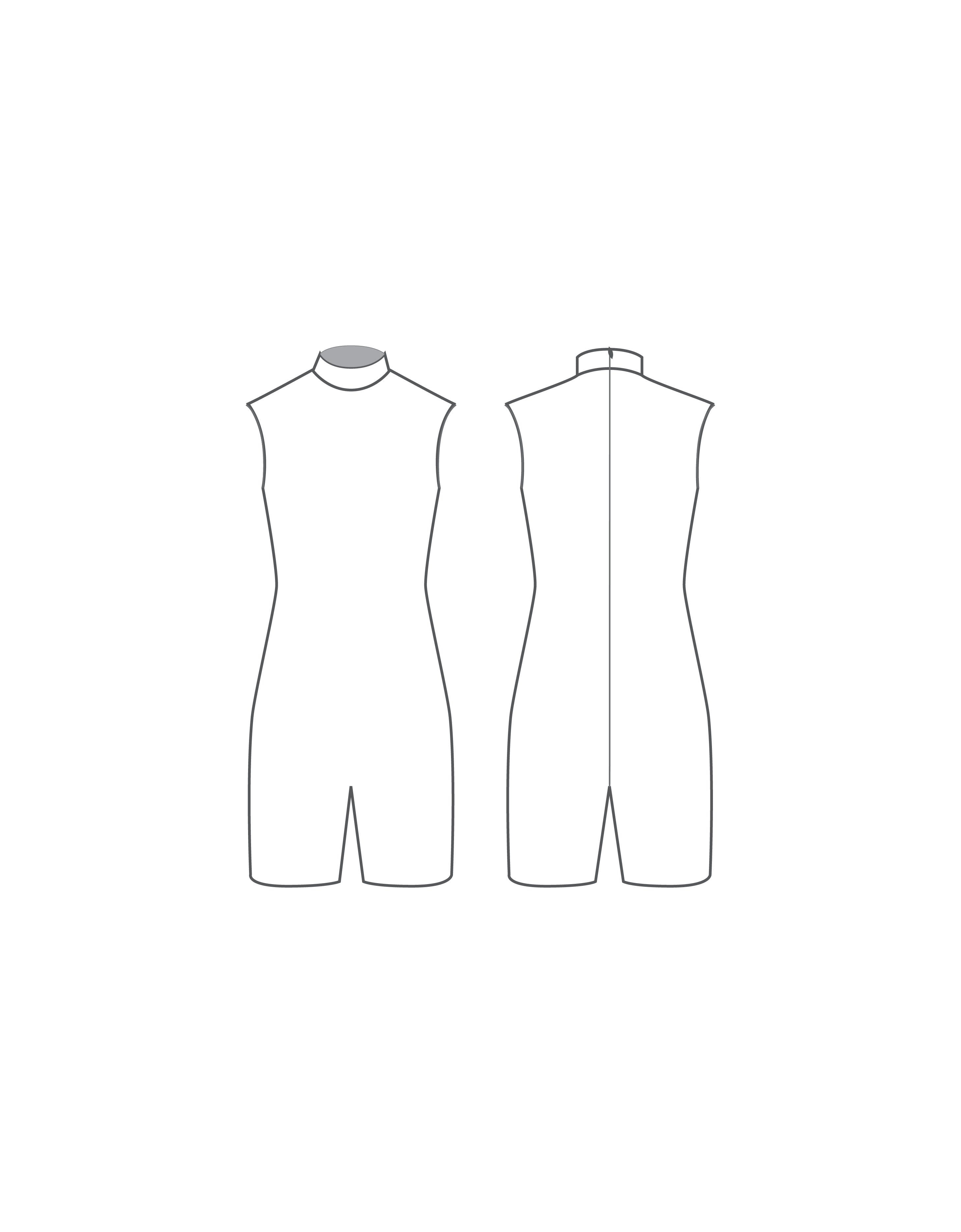 Custom Inked T Neck Sleeveless Biketard - Bike Short Length - Zipper Back - Lycra