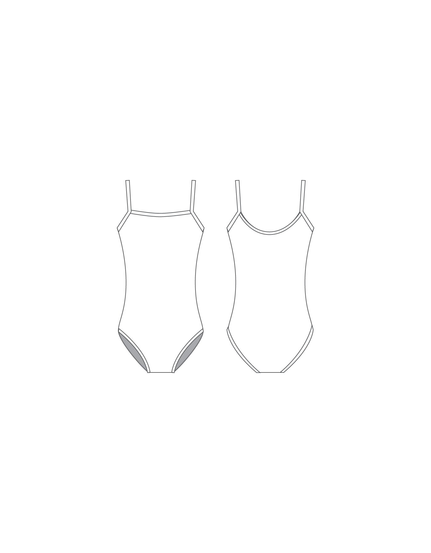 Custom Inked Camisole No Slider Leotard - Mini Sequin