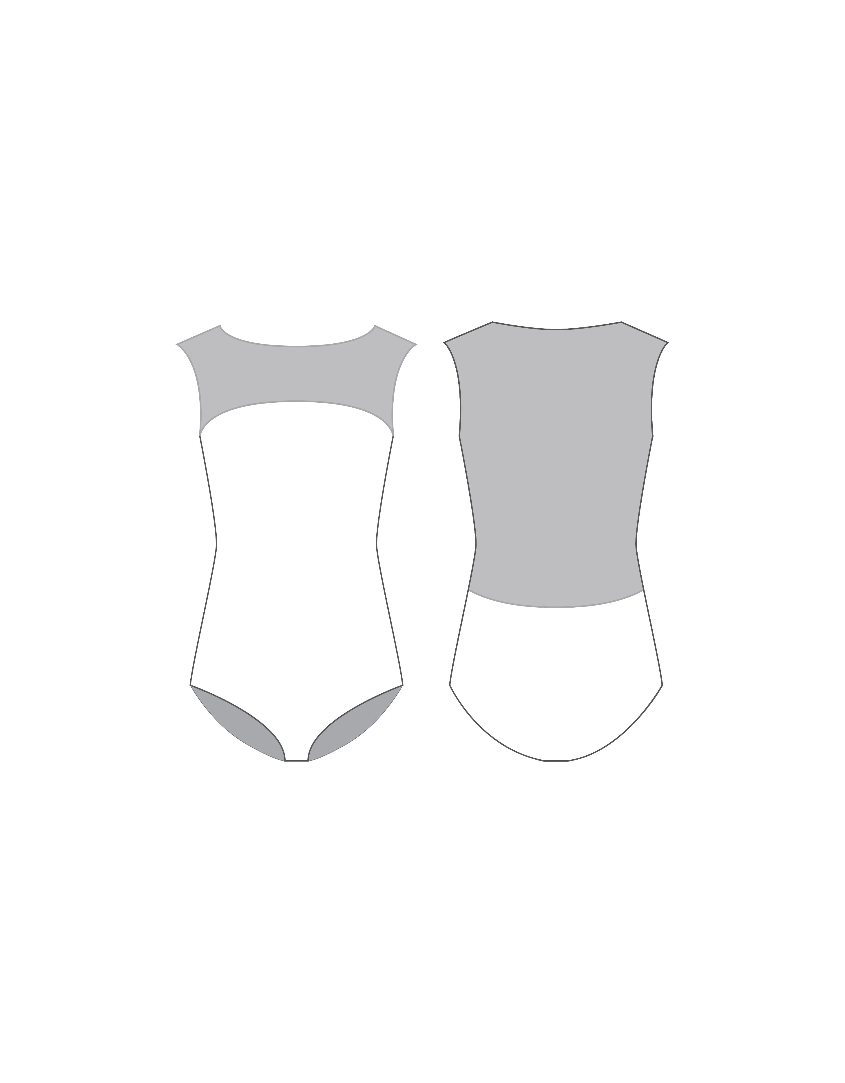 Custom Inked Mesh Boatneck Leotard - Lycra & Mesh