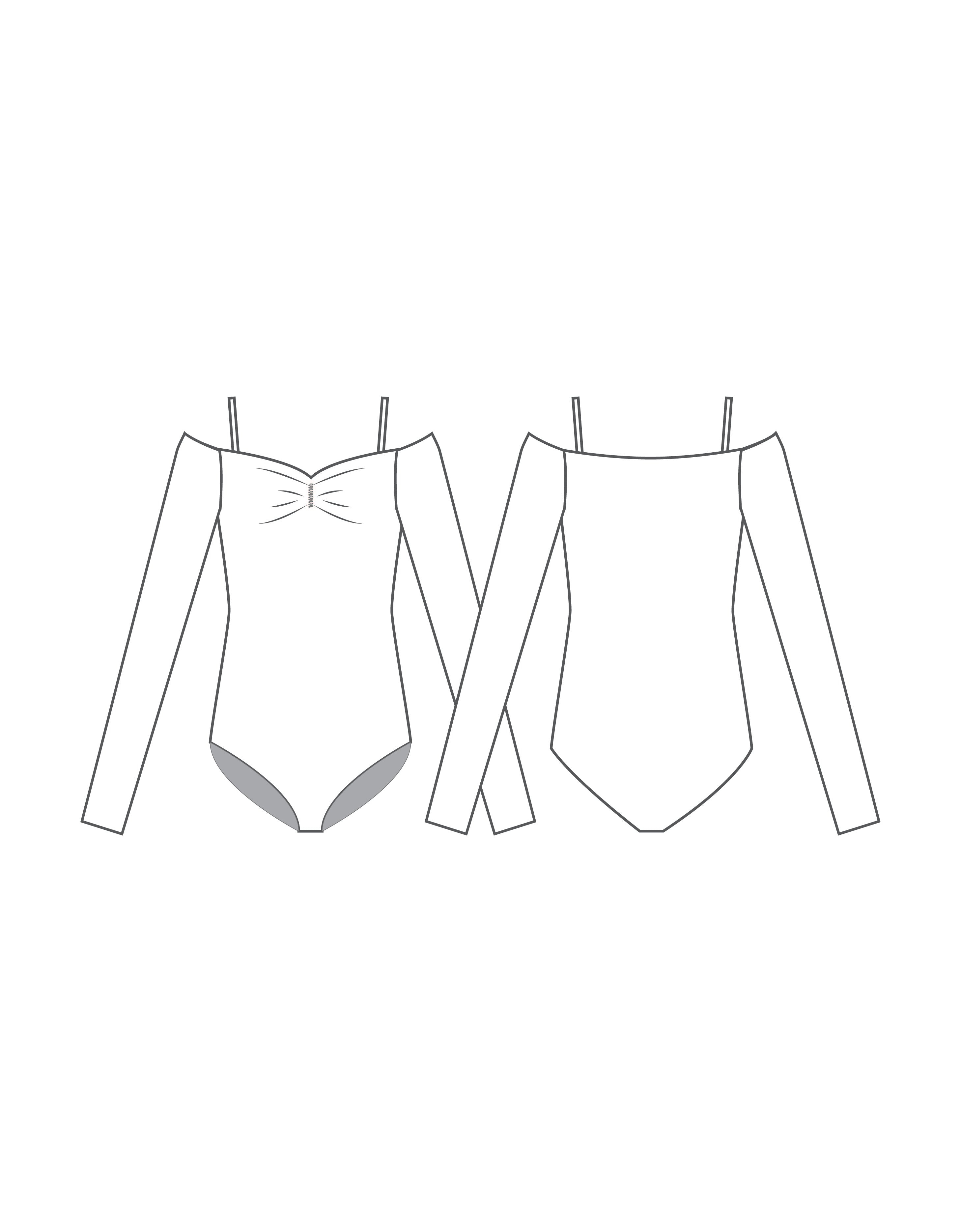 Custom Inked Off the Shoulder LS Leotard - Lycra