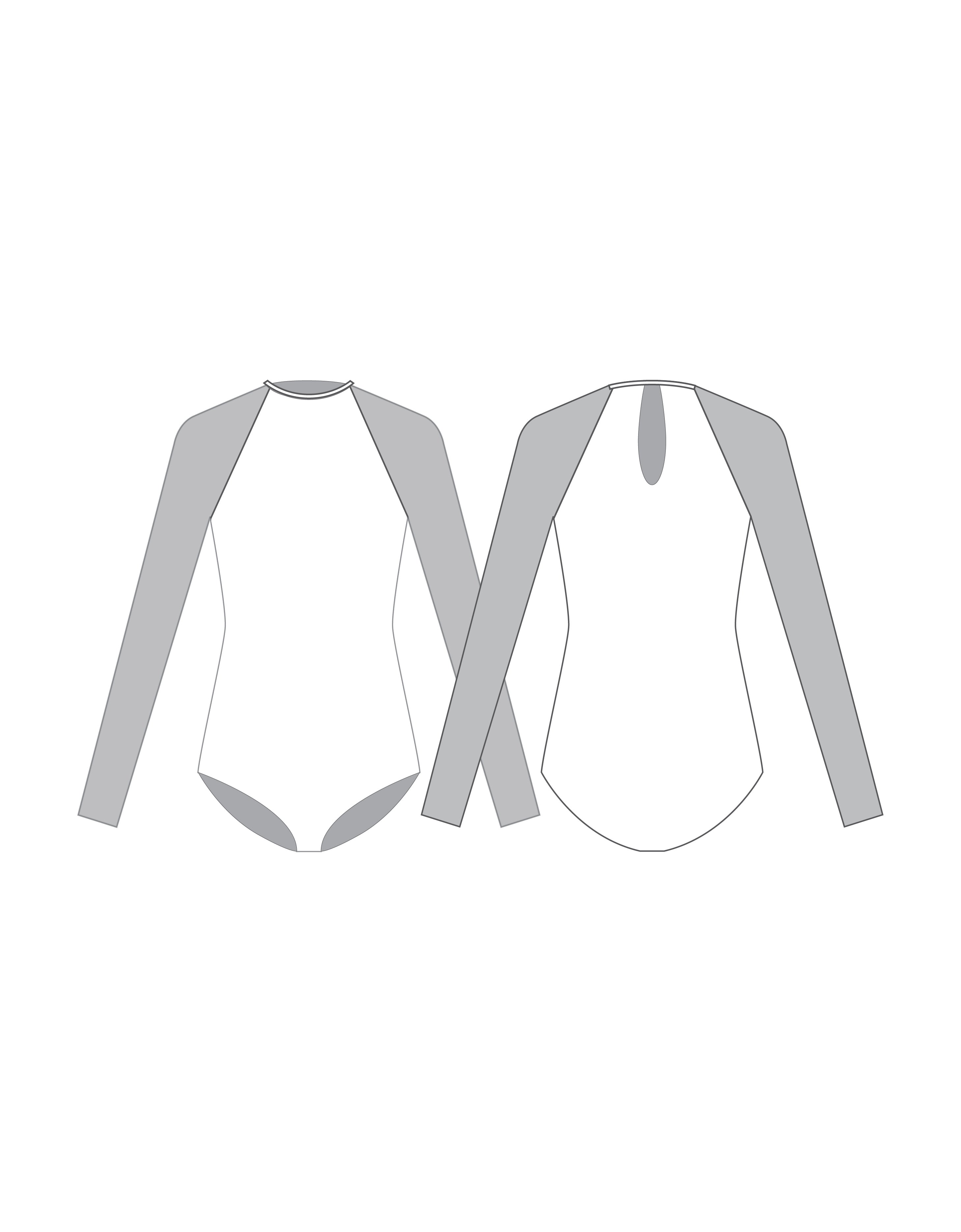 Custom Inked LS Raglan Leotard Keyhole Back - Mesh & Lycra