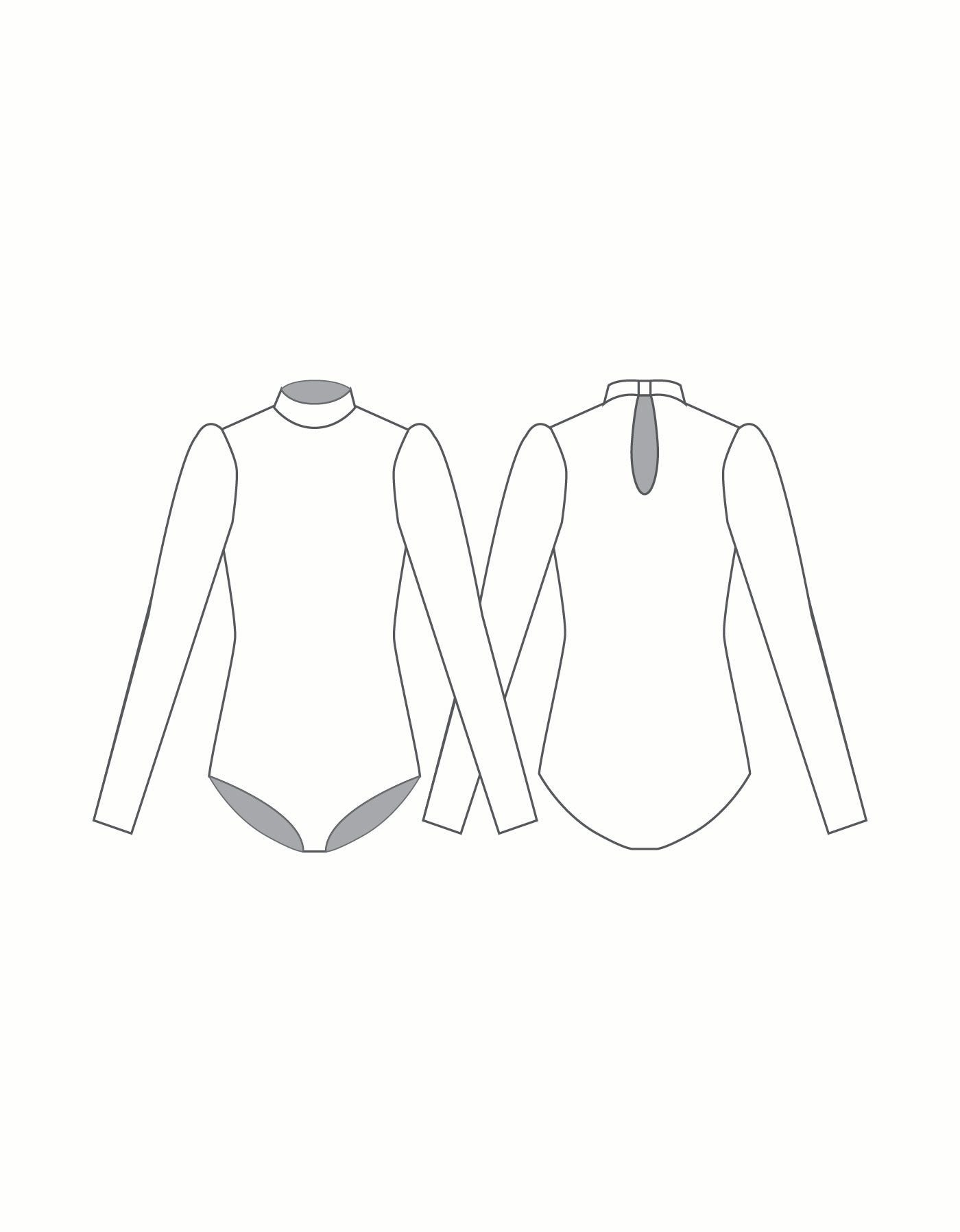 Custom Inked Long Puff Sleeve with TNeck and Keyhole Back Leotard - Lycra