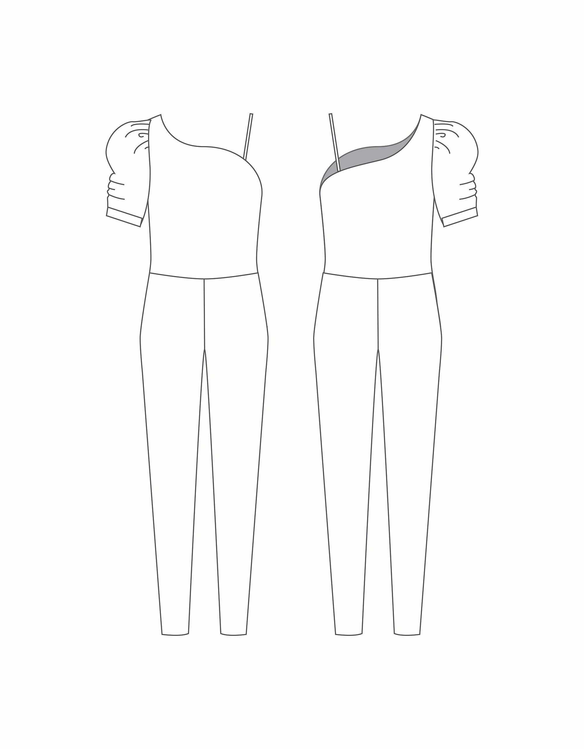 Custom Inked One Gather Sleeve Unitard - Lycra