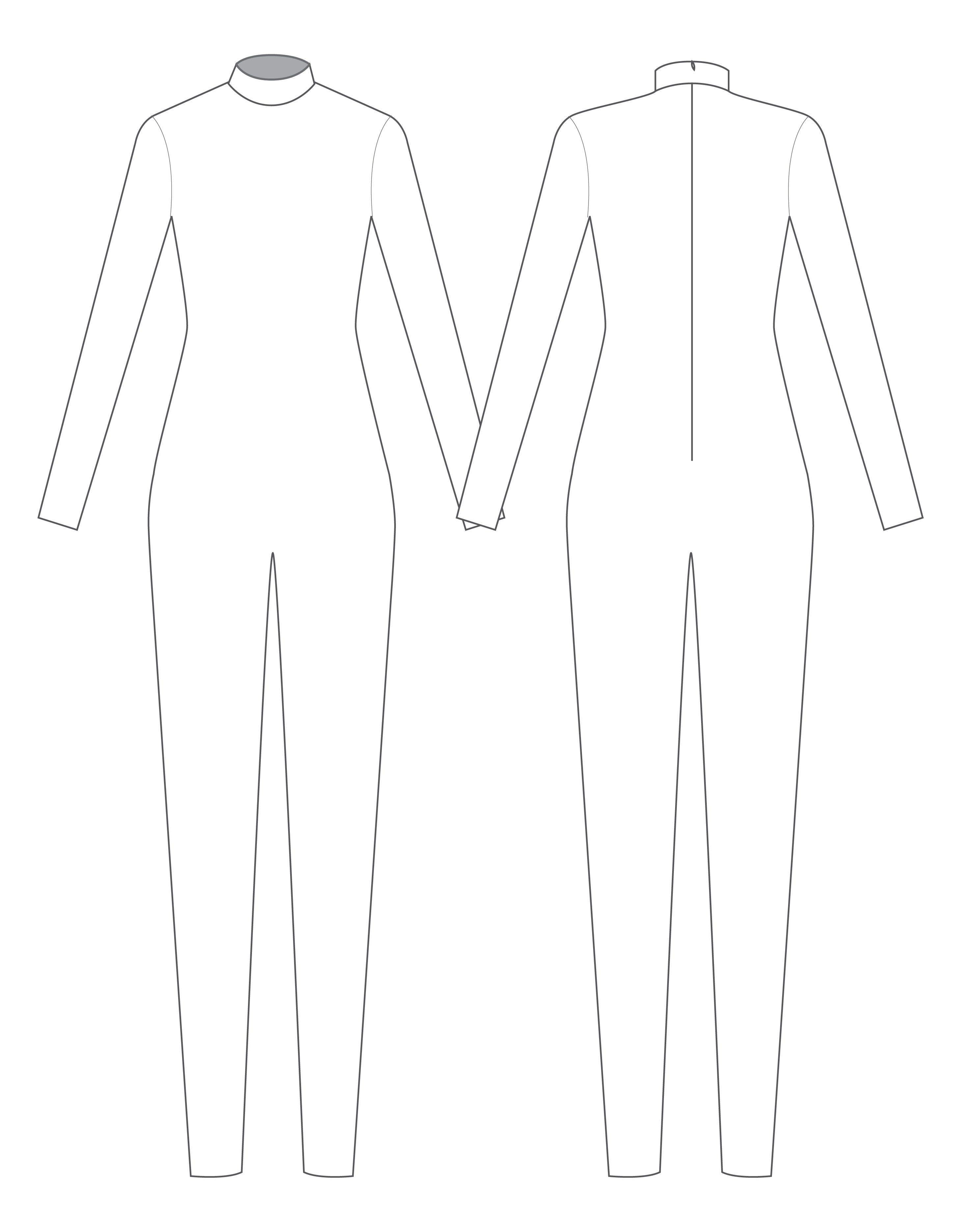 Custom Inked LS Tneck Zipper Back Unitard - Lycra