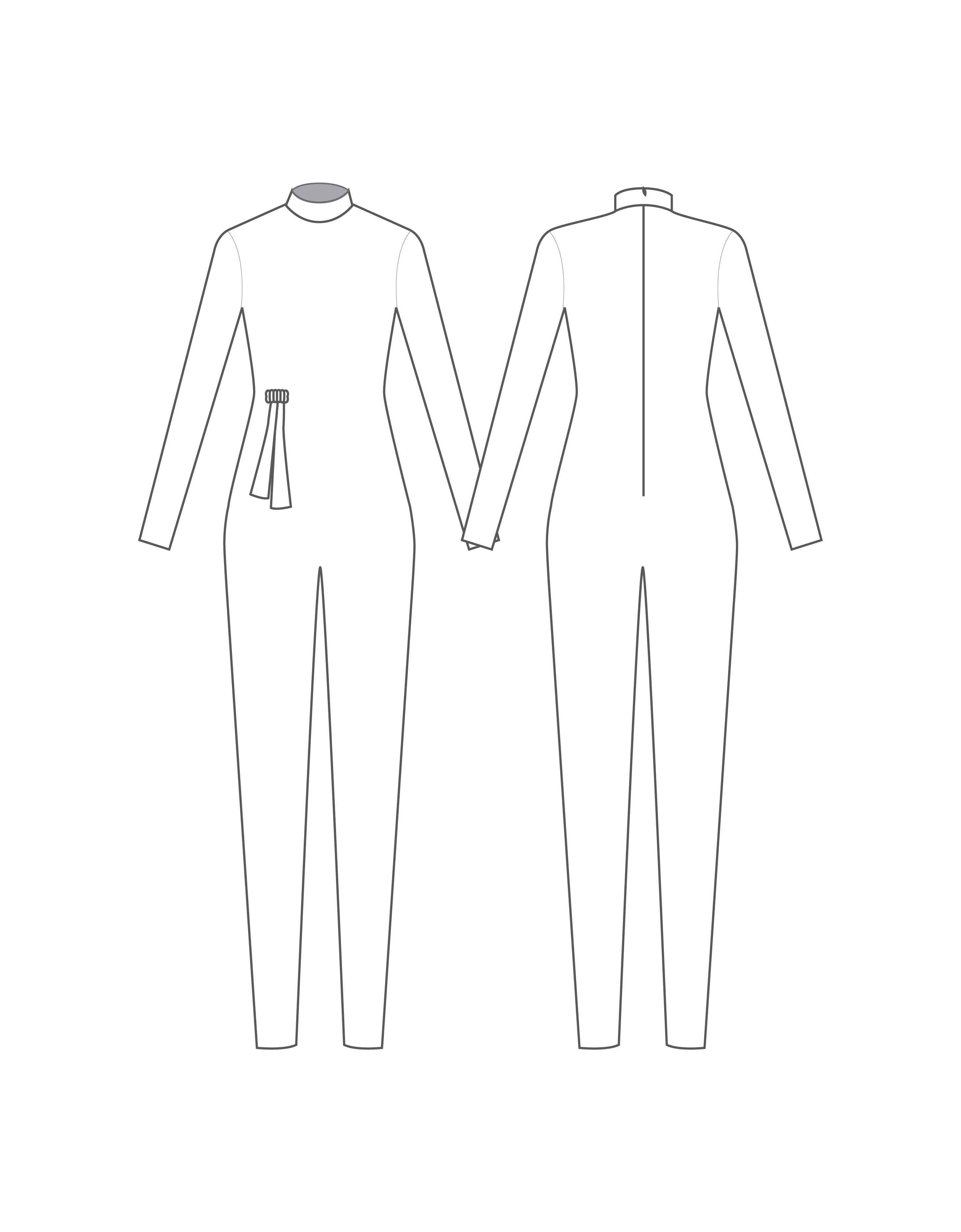 Custom Inked LS TNeck Zipper Back Unitard with Tassle - Lycra