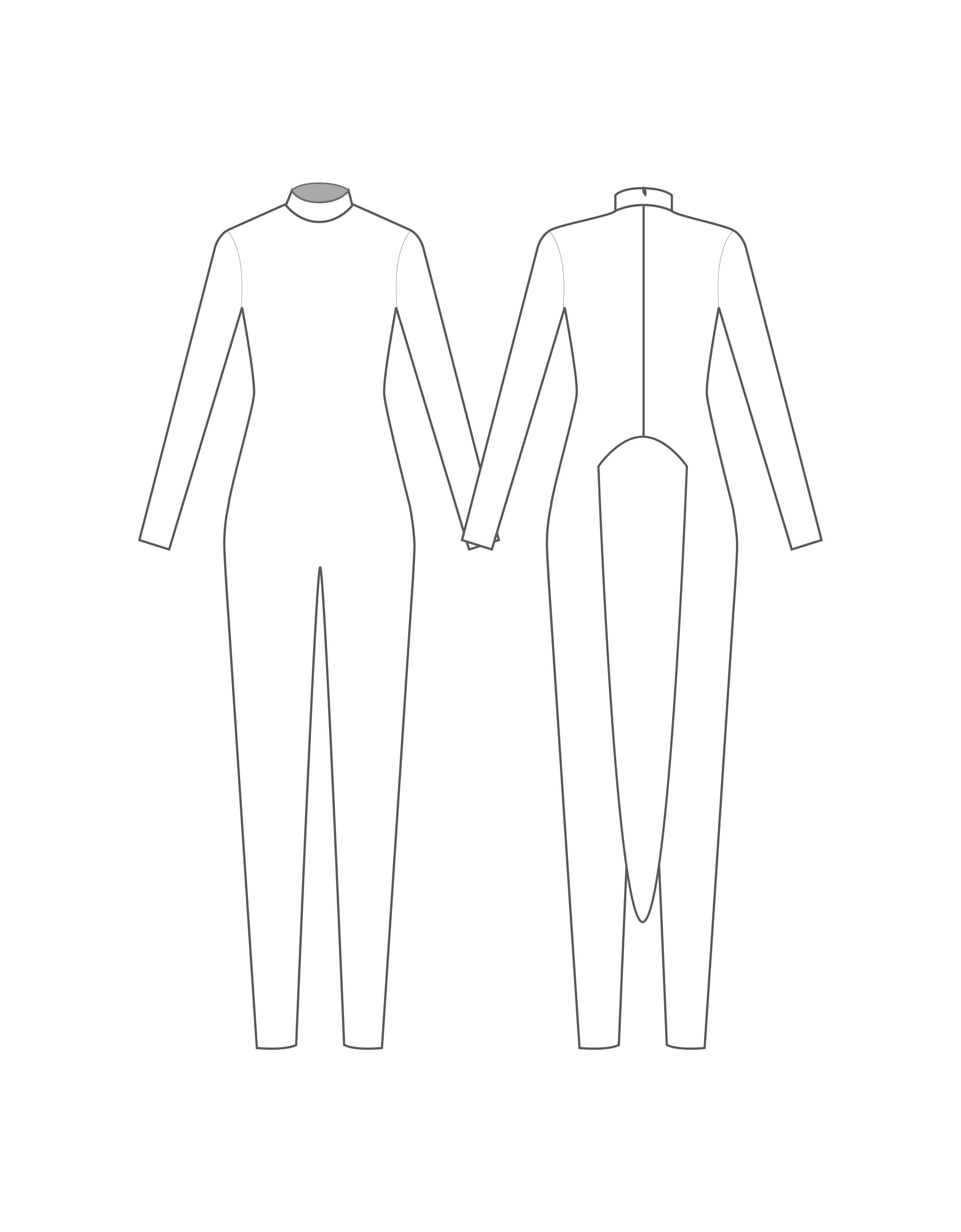 Custom Inked LS Tneck Zipper Back Unitard with Tail - Lycra