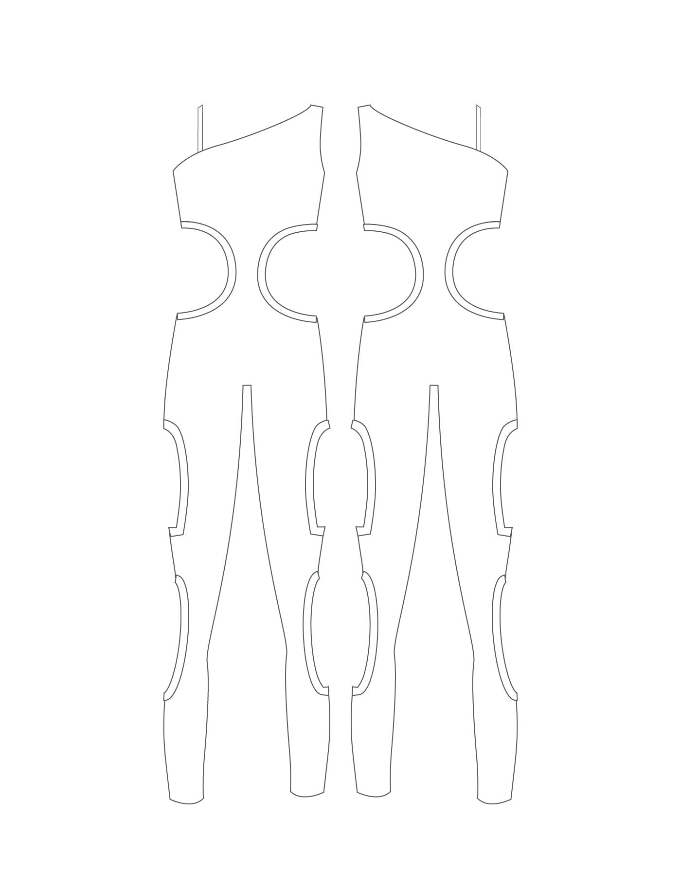 Custom Inked One Shoulder Unitard with Leg Cutouts - Lycra