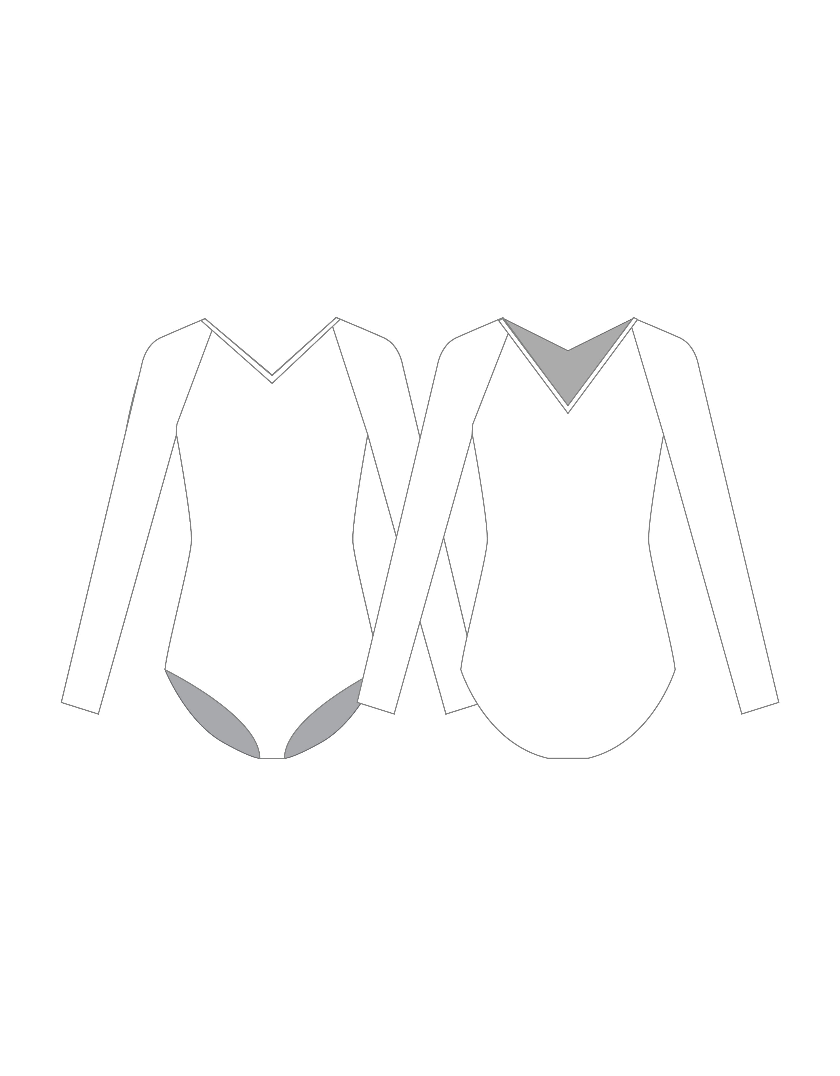 Custom Inked LS V Neck Raglan Leotard Gymnastics - Lycra