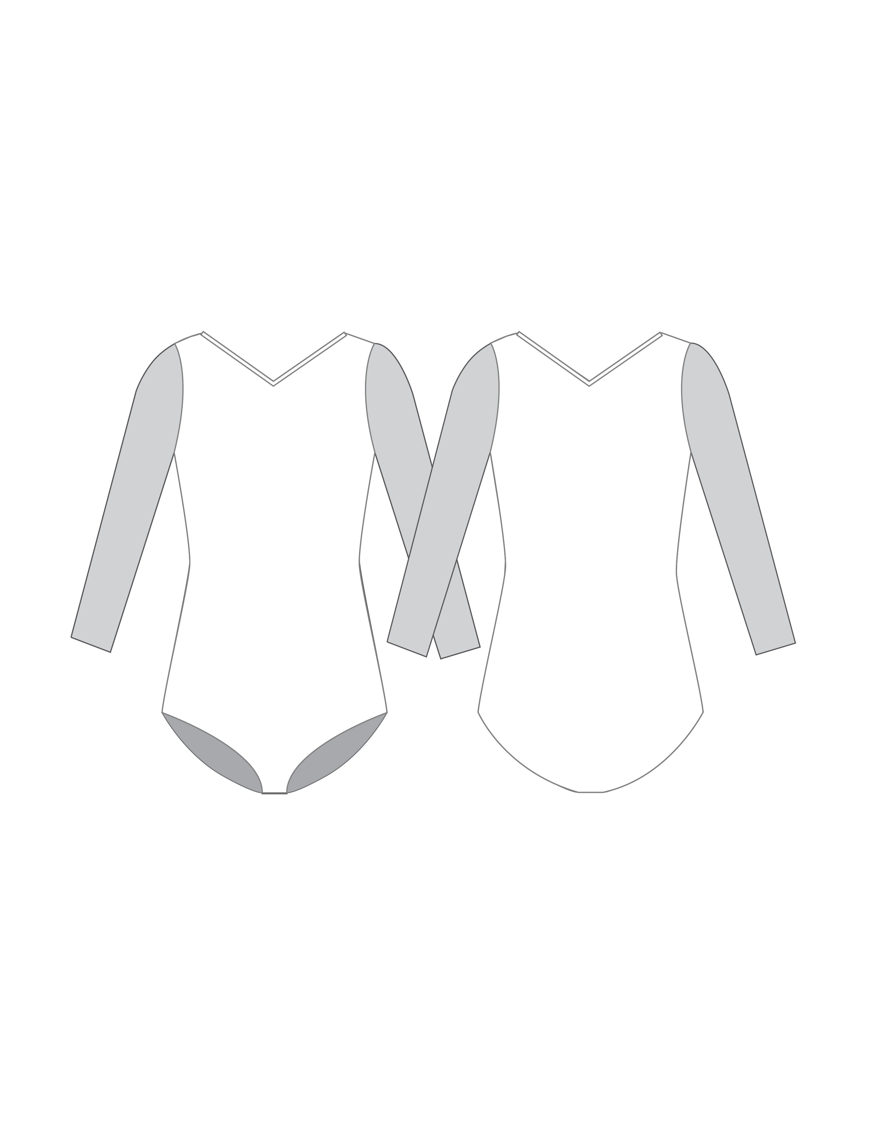 Custom Inked Mesh 3/4 Sleeve V-Neck Leotard Gymnastics - Lycra & Mesh