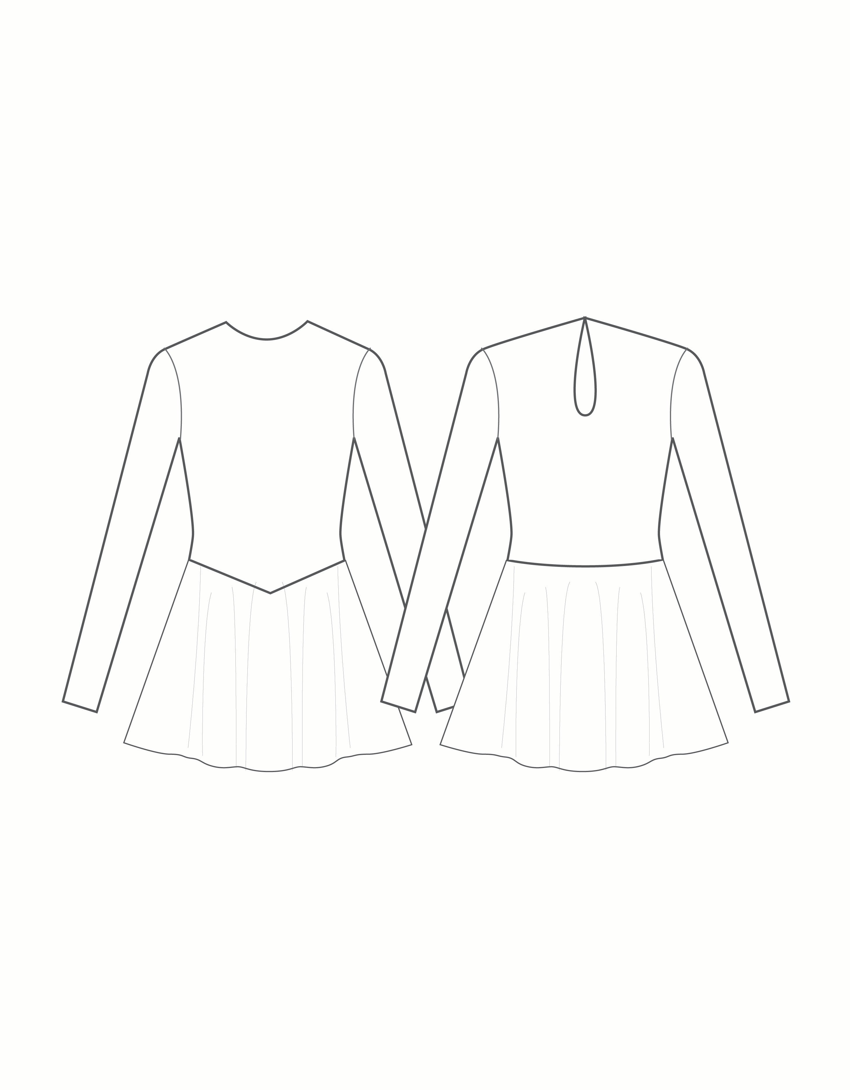 Custom Inked LS Round Neck Keyhole Back V Front Dress - Velvet