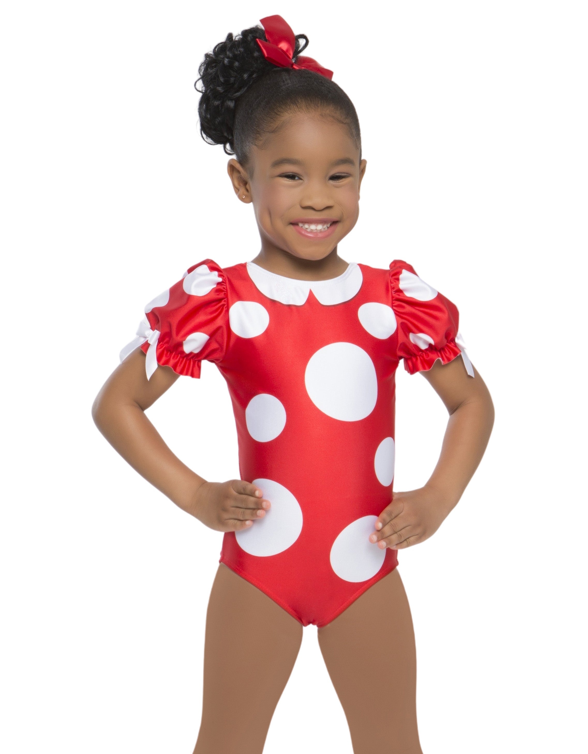 Polkadot Lullaby Puff Sleeve Leotard