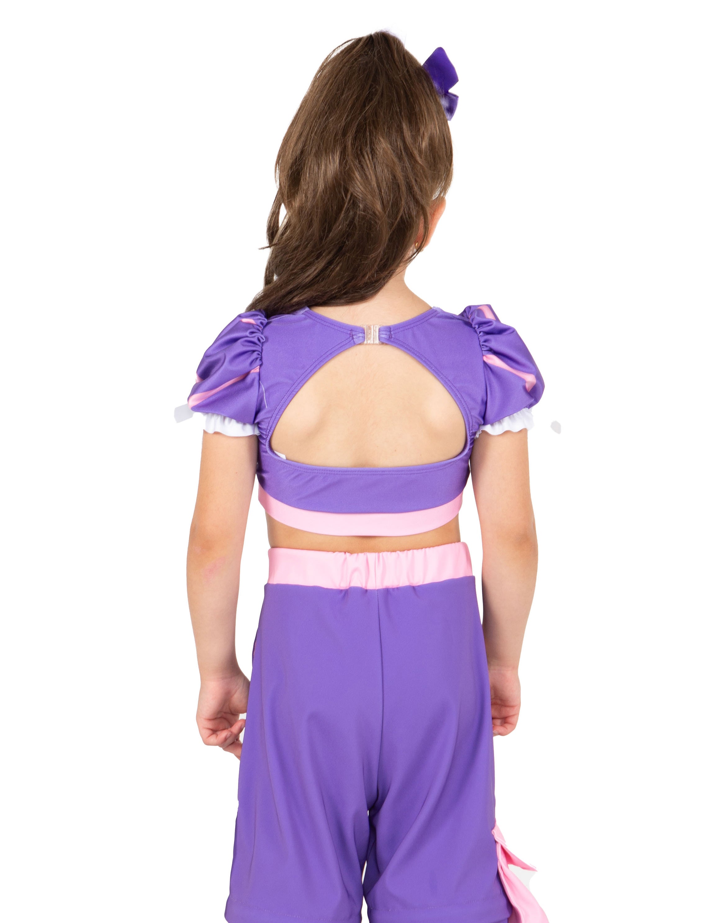 Princess in the Tower Sweetheart Puff Sleeve Crop Top with Triangle Back