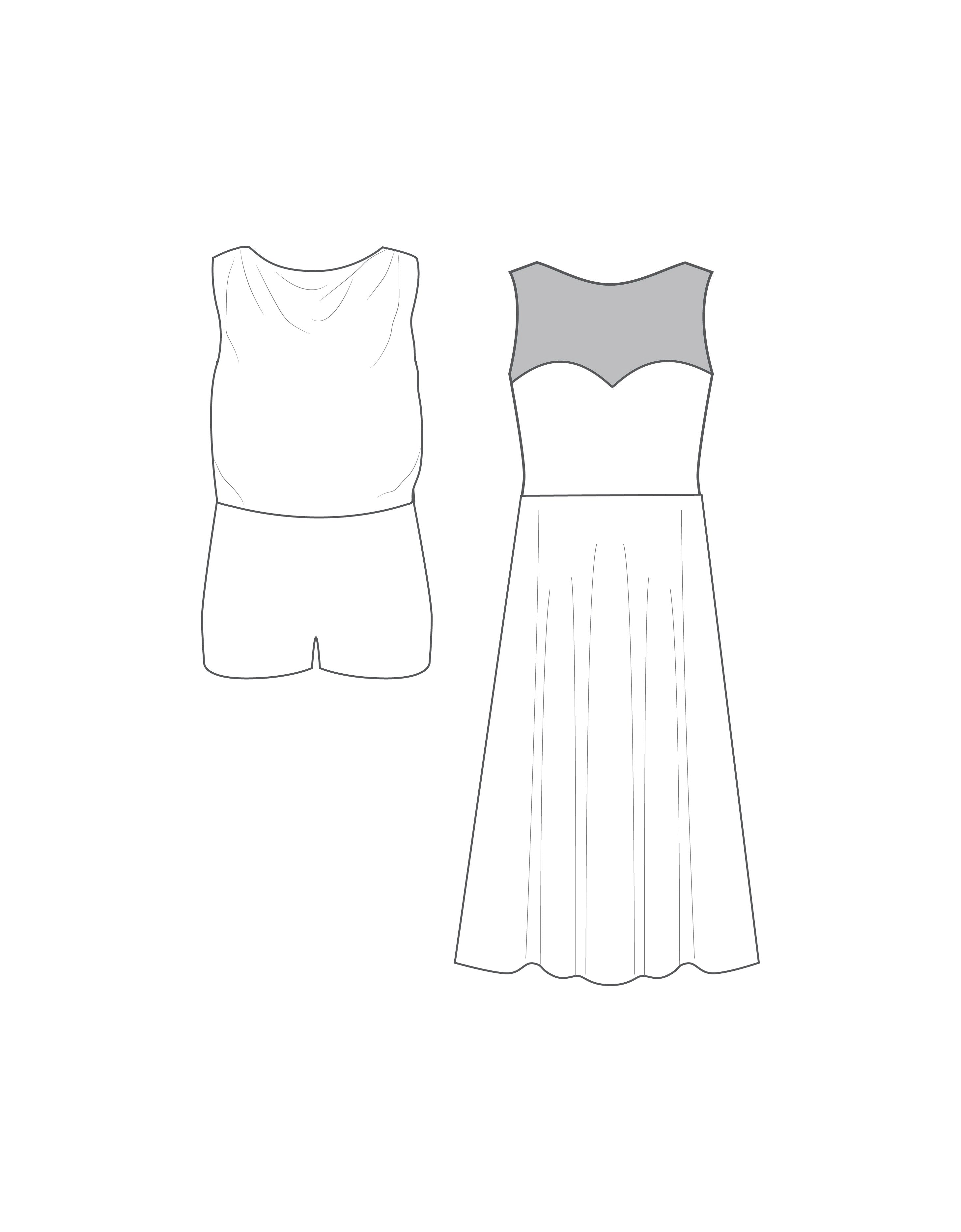 Custom Inked Convertible Mesh Sweetheart with Long Chiffon Skirt - Lycra & Mesh