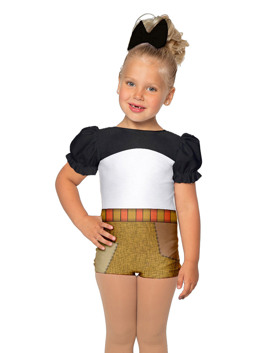 Karate Animals - Panda - Kung Fu Panda Puff Sleeve Biketard