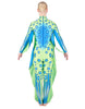 Sea Creature LS Tneck Zipper Back Unitard with Fins