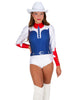 Rodeo Carter Long Puff Sleeve with TNeck and Keyhole Back Leotard
