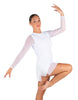 Solid Mesh and Lycra LS Round Neck Dress with Open Back and Side Slits