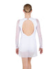 Solid Mesh and Lycra LS Round Neck Dress with Open Back and Side Slits