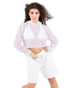 Solid Loose Mesh Hooded Top