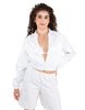 Solid Satin Cropped Jockey Jacket No Rib