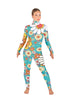 Flower Child Daisy LS Tneck Zipper Back Unitard