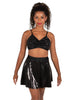 Liquid - Black Flat Sequin Pinch Scoop Neck Cami Crop