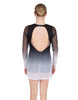Divine LS Round Neck Dress with Open Back and Side Slits Sheer