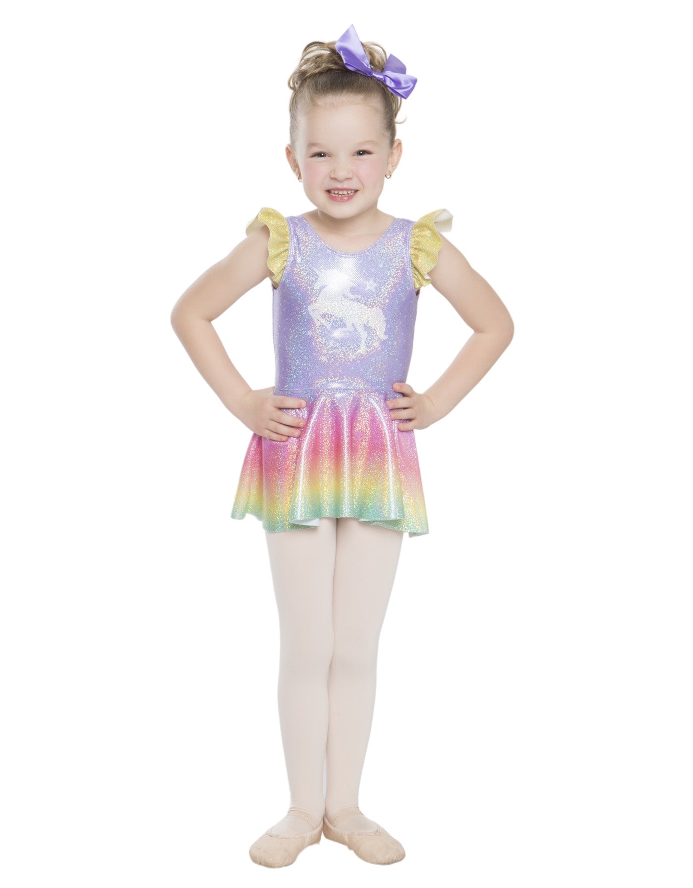 Unicorn Ballet Grow Dots Tank Gather Sleeve Dress