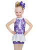 Shining Stars Bright Halter Collar with Peplum Biketard