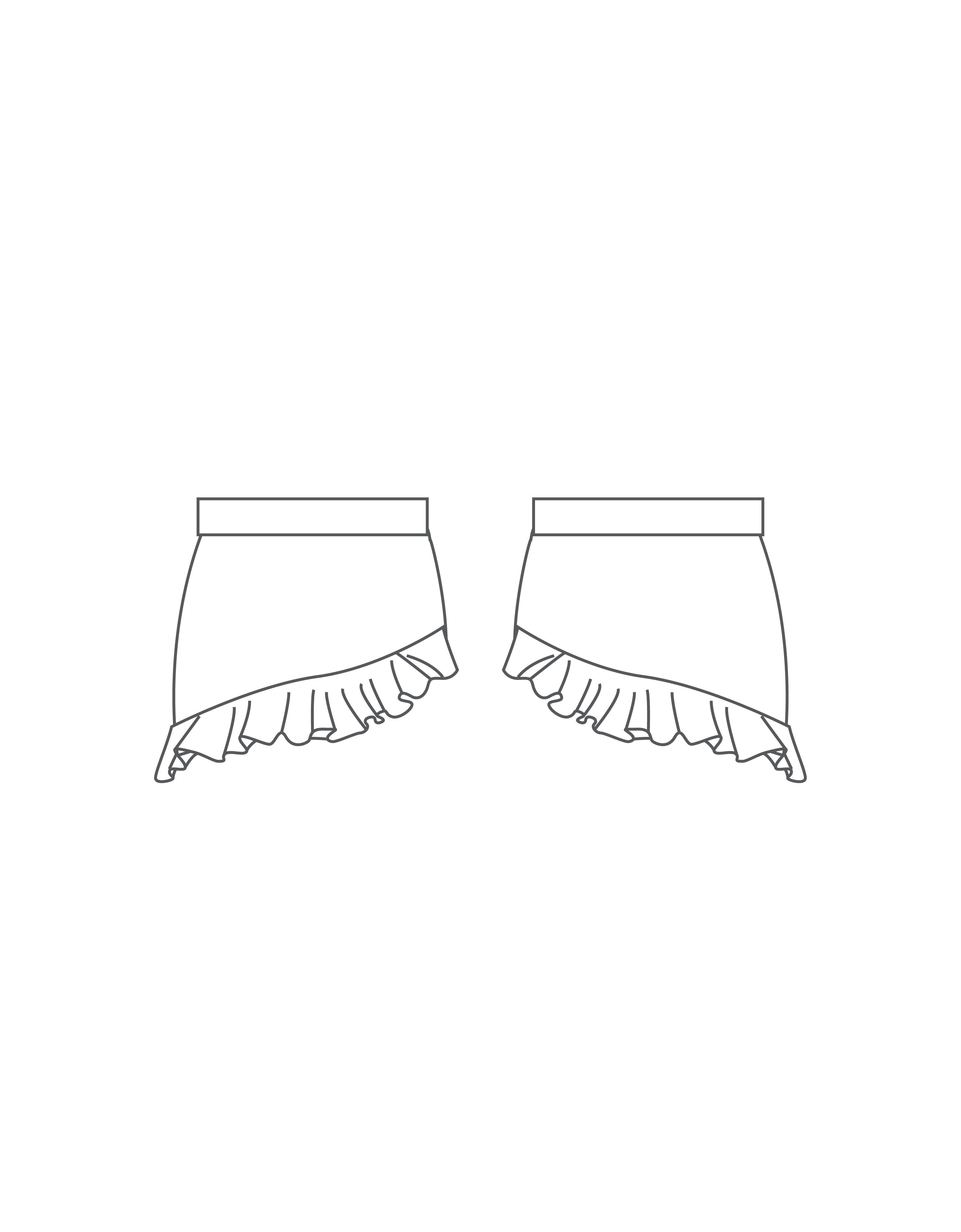 Custom Inked Asymmetic Skirt with Panty and Ruffle - Hologram