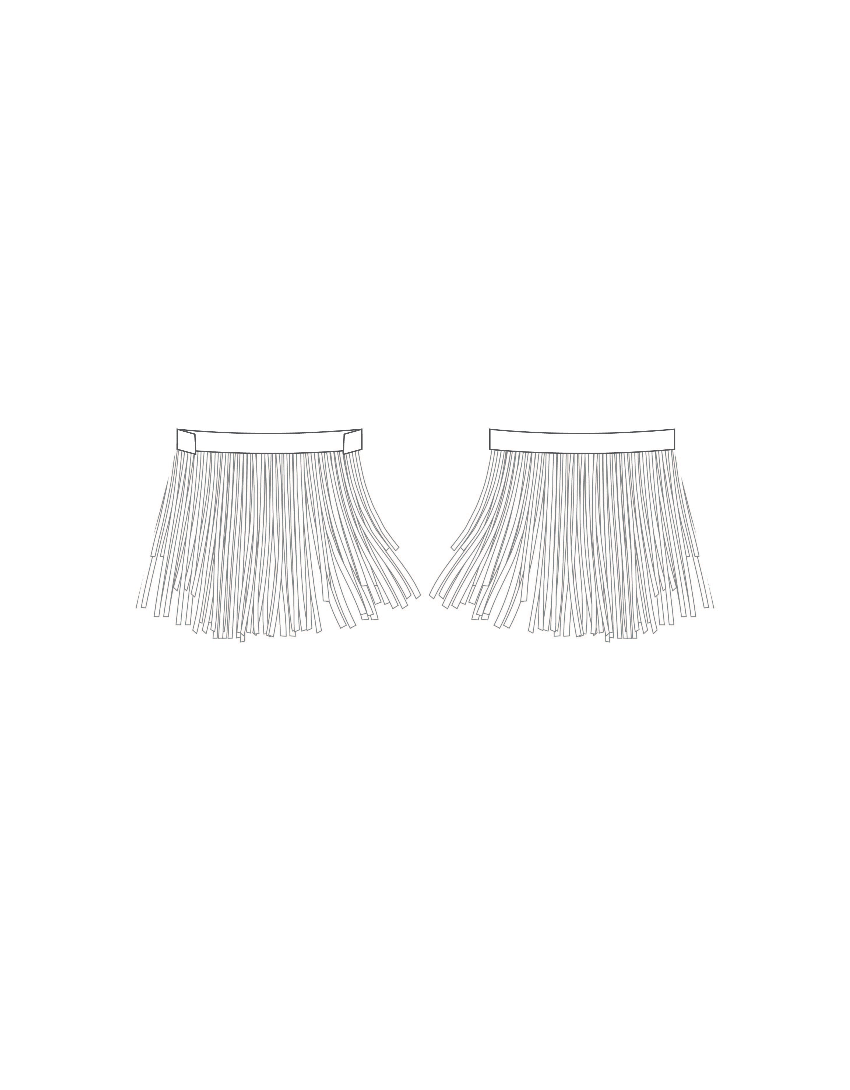 Custom Inked Fringe Mini Half Skirt - Hologram