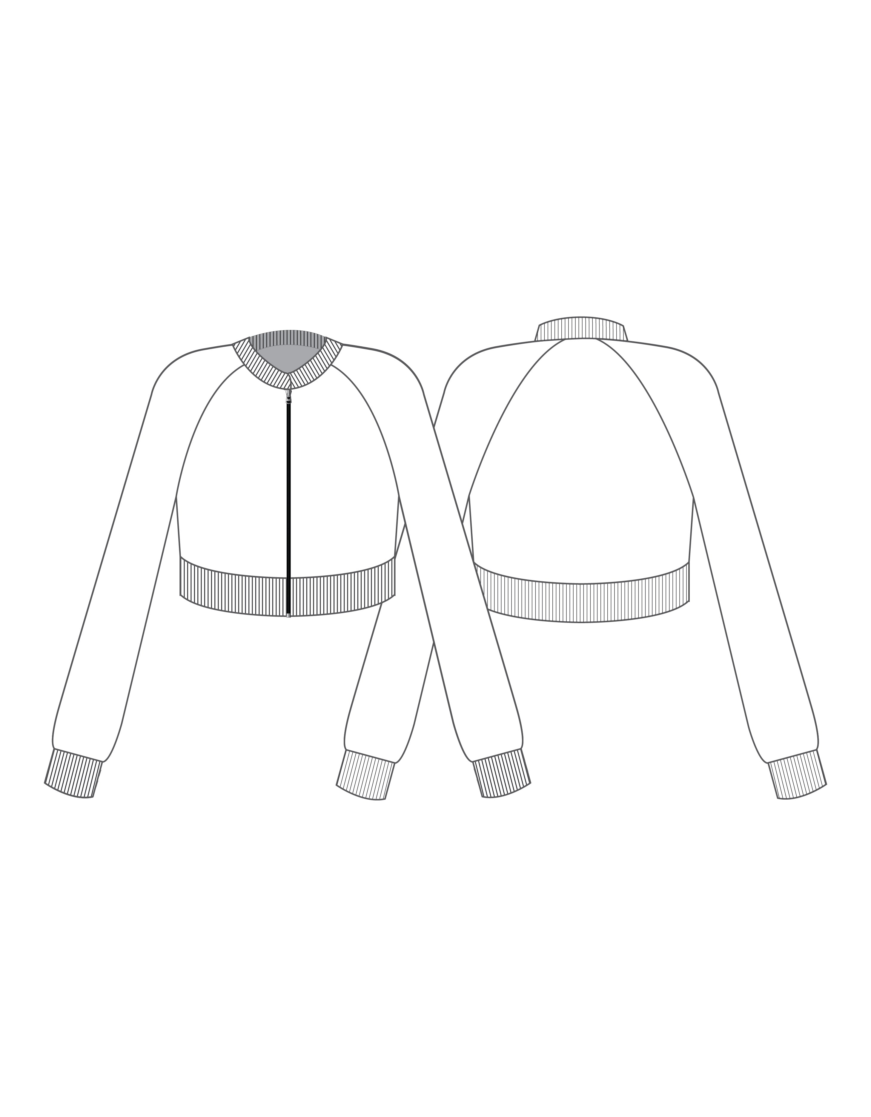 Custom Inked Cropped Jockey Jacket Low Collar - Pique