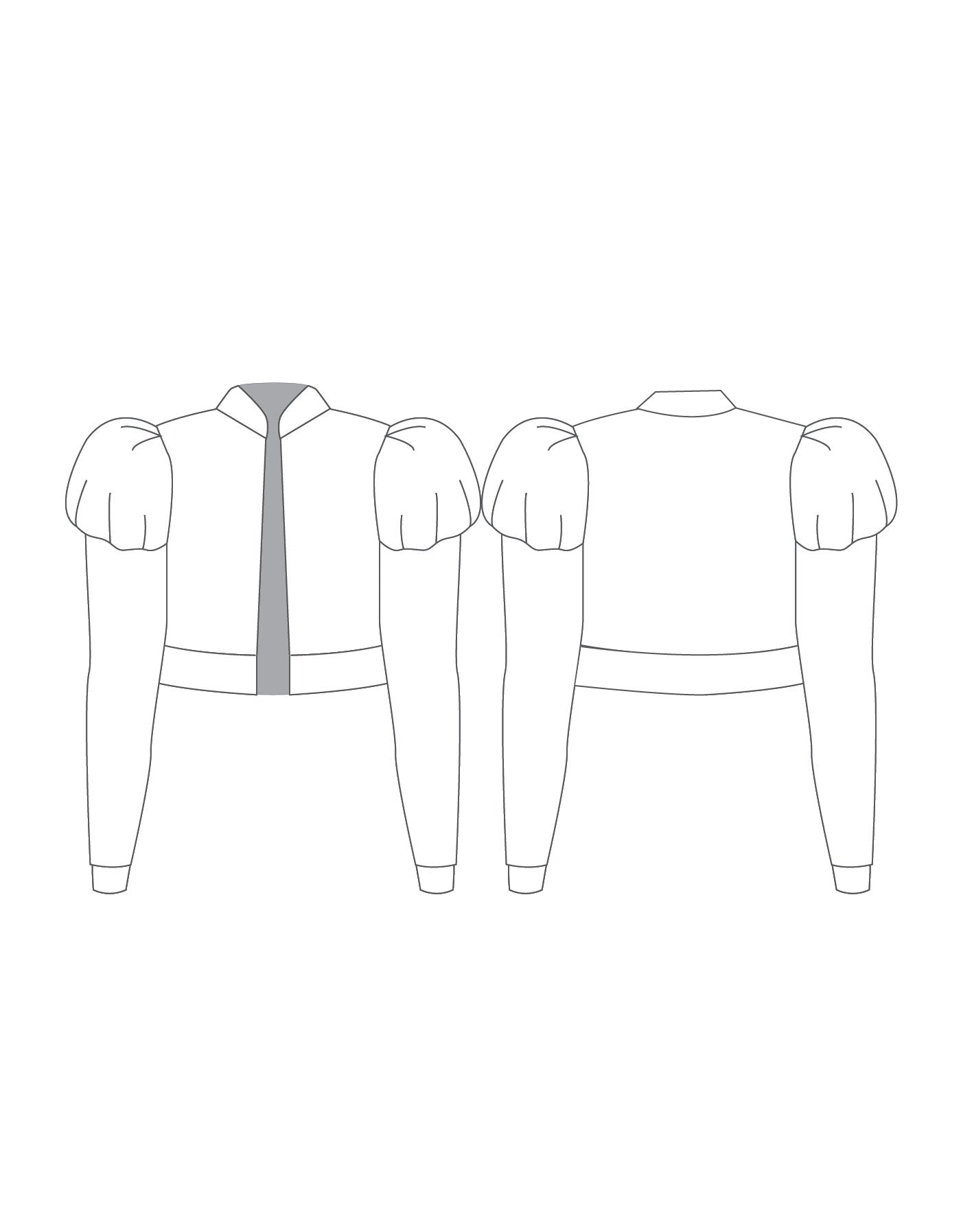 Custom Inked Puff Sleeve Jacket - Lycra