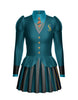 Wizards University LS TNeck Biketard with Attached Pleated Skirt and Peplum