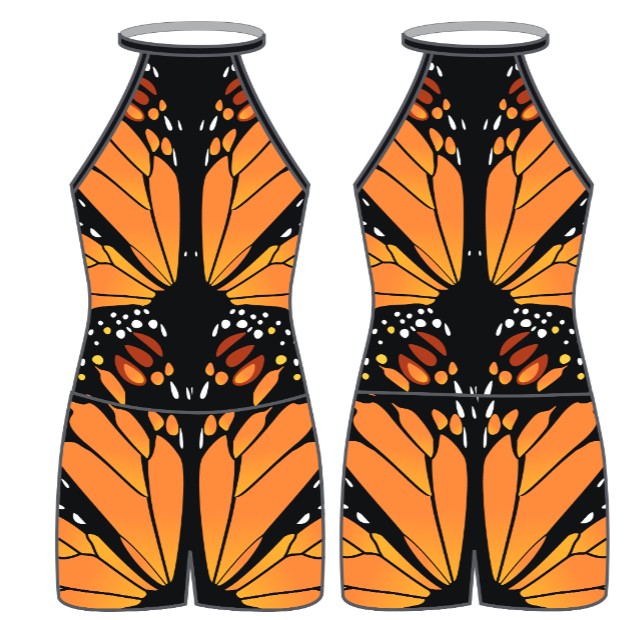 Monarch Halter Covered Back Biketard