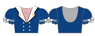 Sailor Puff Sleeve Crop Top