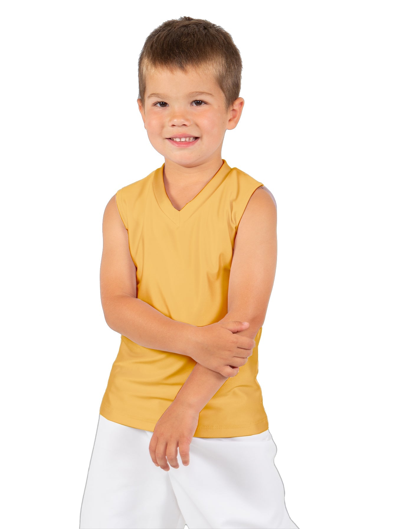Solid Lycra Sleeveless Vneck Boys Tank