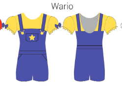 Custom Wario Minis Lycra Puff Sleeve Biketard