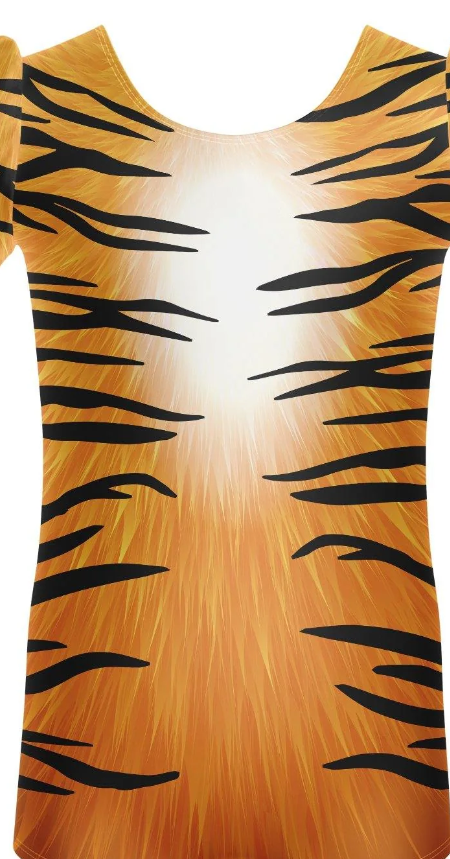 Custom Animal Crackers Tiger LS Tneck Zipper Back Unitard